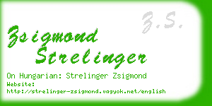 zsigmond strelinger business card